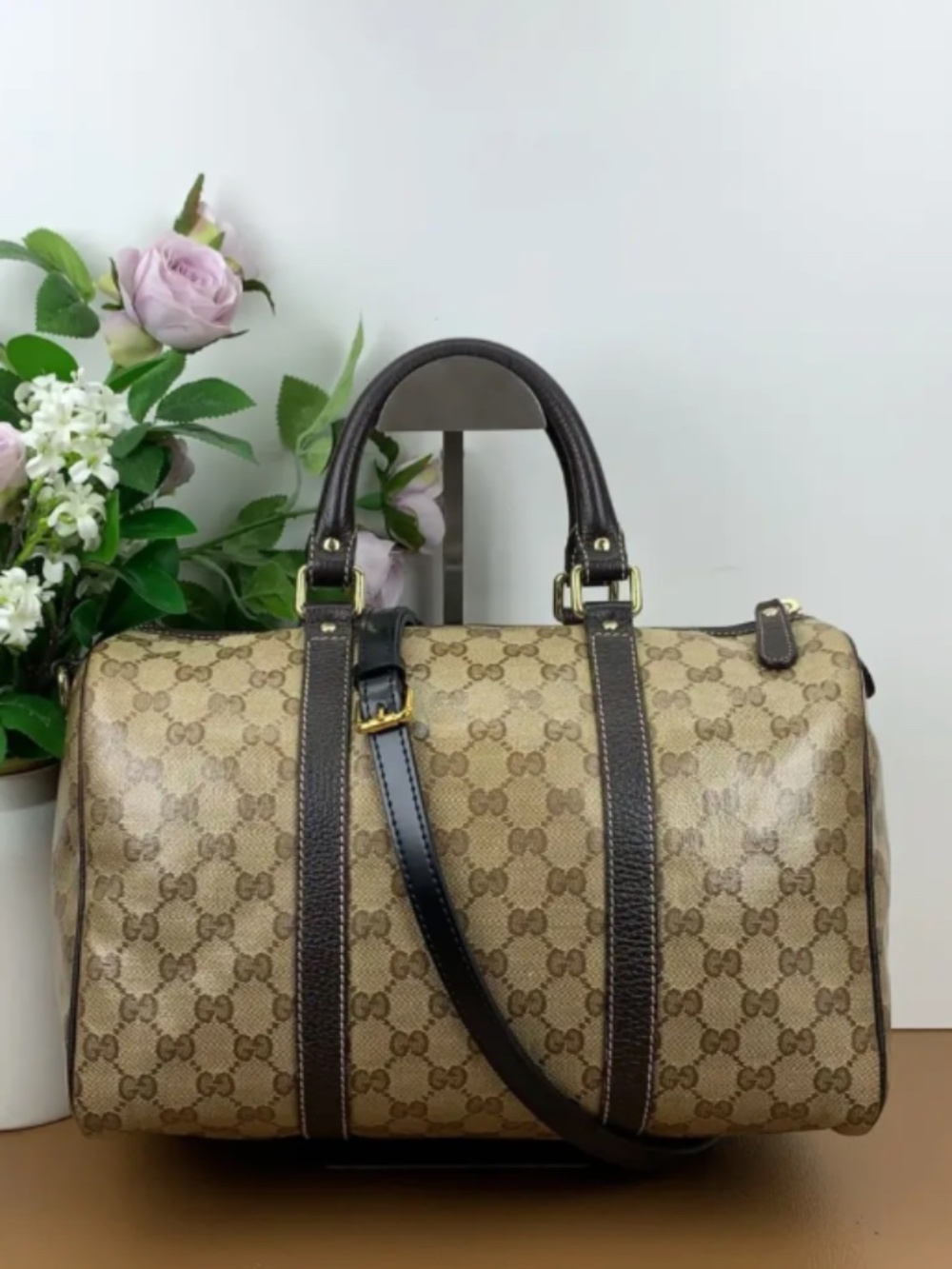 Gucci Brown GG Canvas Boston bag